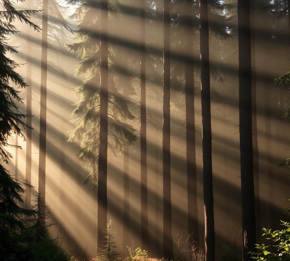 Sun rays through the Black Forest